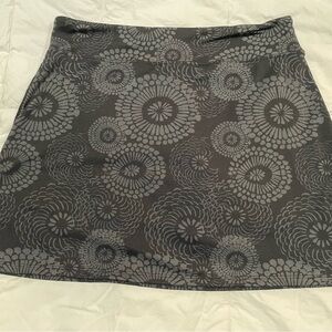 Floral Patterned Black & Gray Skirt with Built In Shorts